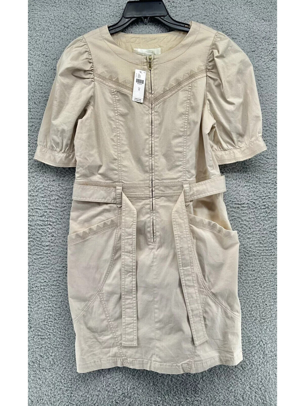 NWT Anthropologie Lorette Puff Sleeve Seamed Mini Dress Size 8